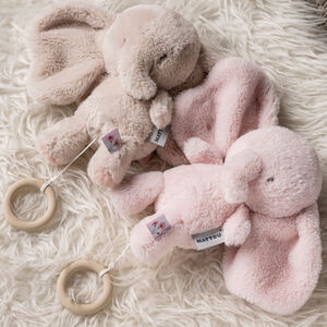 Peluche musicale éléphant - Velours - Fanfan - Rose - 24 cm 