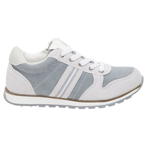 Baskets basses bi-matière à zip et lacets 