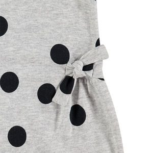 Robe manches courtes en maille à pois all-over 