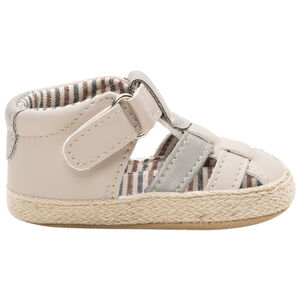 Nu-pieds  souples à doublure rayée et semelle effet paille 