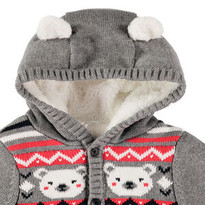 Veste en tricot doublée sherpa à motifs jacquard 