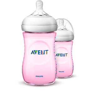 Lot de 2 biberons Natural 2.0 rose 260ml 