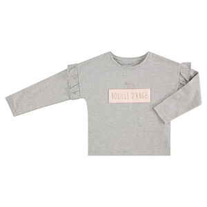 Tee-shirt manches longues en jersey avec message printé 