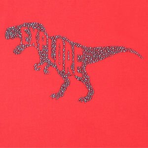Tee-shirt manches courtes rouge avec dinosaure printé 