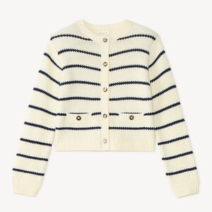 Gilet en tricot rayé fille 