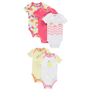 Lot de 5 bodies fantaisie avec ouverture adaptée à l'âge 