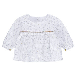 Tunique en coton doublé avec motif all-over  