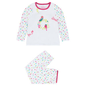 Pyjama en velours avec perroquets brodés 