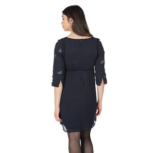 Robe de grossesse manches longues avec fleurs brodées 