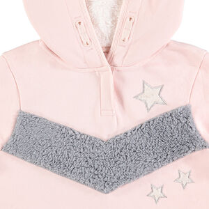 Junior - Jogging en molleton bicolore avec doublure capuche en sherpa 