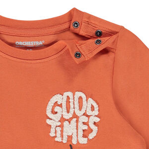 T-shirt manches longues en jersey broderie bouclette pour bébé gaçon 