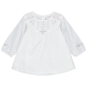 Tunique manches longues à imprimés fantaisie pailletés 