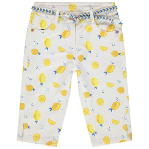 Pantacourt en twill imprimé all-over avec ceinture en cordelette 