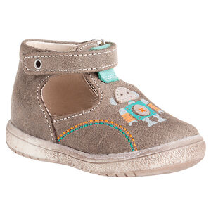 Salomés en cuir avec print robot 