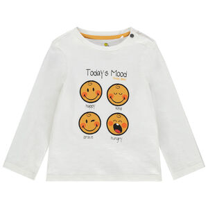 T-shirt manches longues en coton bio à Smileys brodés 