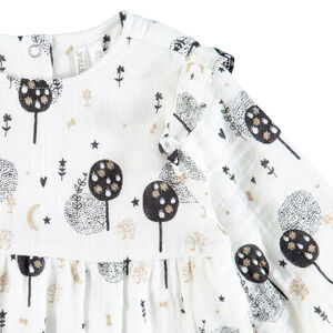 Ensemble 3 pièces avec tunique imprimée, gilet et legging print coeur 