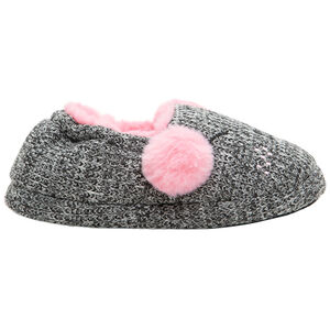 Chaussons souris en tricot chiné doublés sherpa 