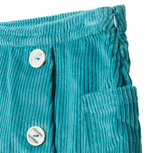 Jupe en velours côtelé à boutons fantaisie et poches 