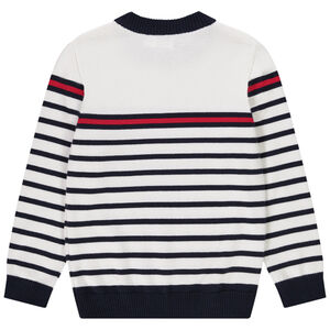 Pull en tricot rayé esprit marinière garçon 