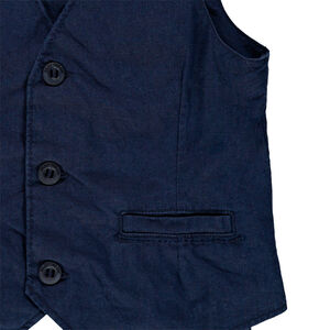 Gilet serveur de cérémonie uni bleu marine 