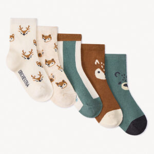 Lot de 5 paires de chaussettes animaux de la forêt pour bébé 