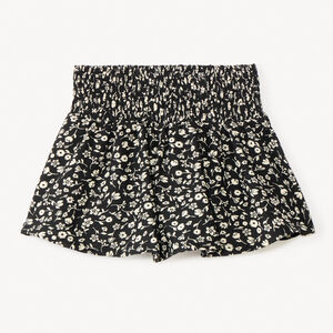Jupe-short avec taille smockée imprimé fleuri fille 