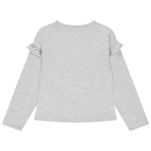 T-shirt manches longues en coton bio à inscription printée en foil 