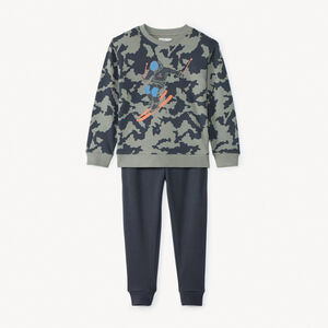 Ensemble jogging molleton motif ski garçon 