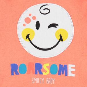 Pyjama en jersey avec prints Smiley et empiècements en relief 