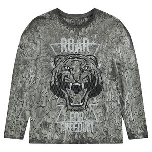 Junior - Tee-shirt manches longues avec tigre printé 