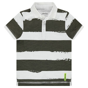 Polo manches courtes à bandes contrastées 