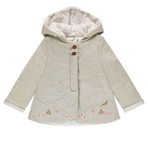 Veste à capuche en coton avec broderies  