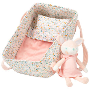 Couffin à imprimé floral et peluche renard 