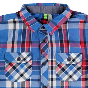 Chemise manches longues à grands carreaux contrastés 
