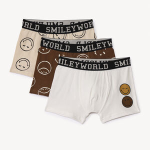 Lot de 3 boxers fantaisies Smiley garçon 