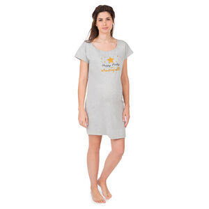 Maxi tee-shirt manches courtes homewear de grossesse avec print 