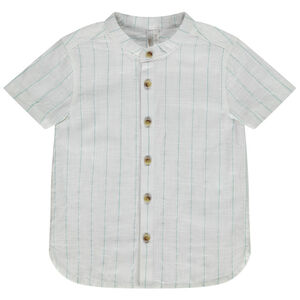 Chemise manches courtes rayée à col mao pour bébé garçon 