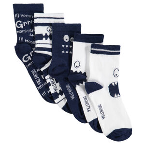 Lot de 5 paires de chaussettes avec monstres en jacquard 