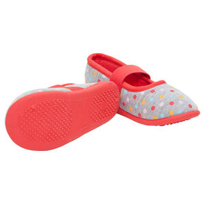 Chaussons babies en jersey à pois avec bride élastiquée 