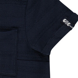 Tee-shirt manches courtes en slub avec poche printée 