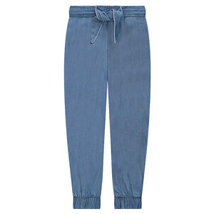 Junior - Pantalon en Tencel avec liens à nouer devant 