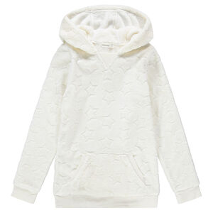 Sweat à capuche en sherpa avec motif en relief 