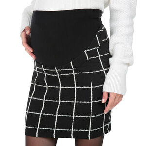Jupe de grossesse à carreaux avec bandeau haut 
