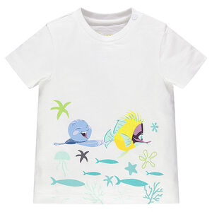 Tee-shirt manches courtes uni print Sammy & Co 