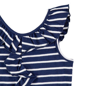 Combishort à rayures et volants 