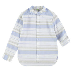 Junior - Chemise de cérémonie manches longues à rayures contrastées 