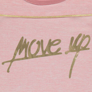 Tee-shirt manches longues chiné avec message en foil doré 