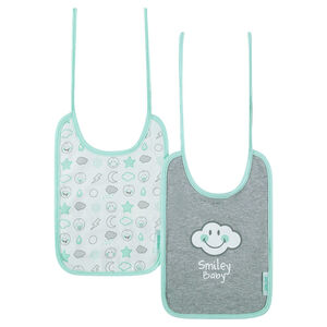 Lot de 2 bavoirs à nouer Smiley 