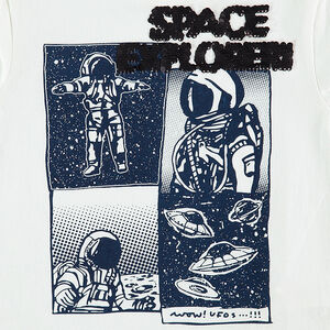 Tee-shirt manches longues en jersey avec motif et sequins magiques 