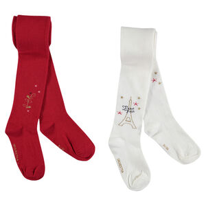 Lot de 2 collants printés assortis 